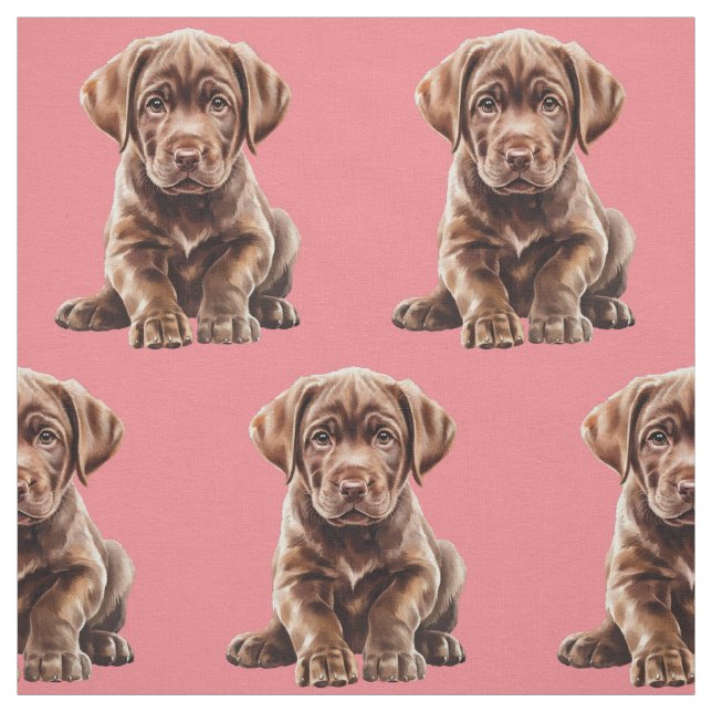 Tissu Chien Labrador Retriever au Chocolat (Échantillon)