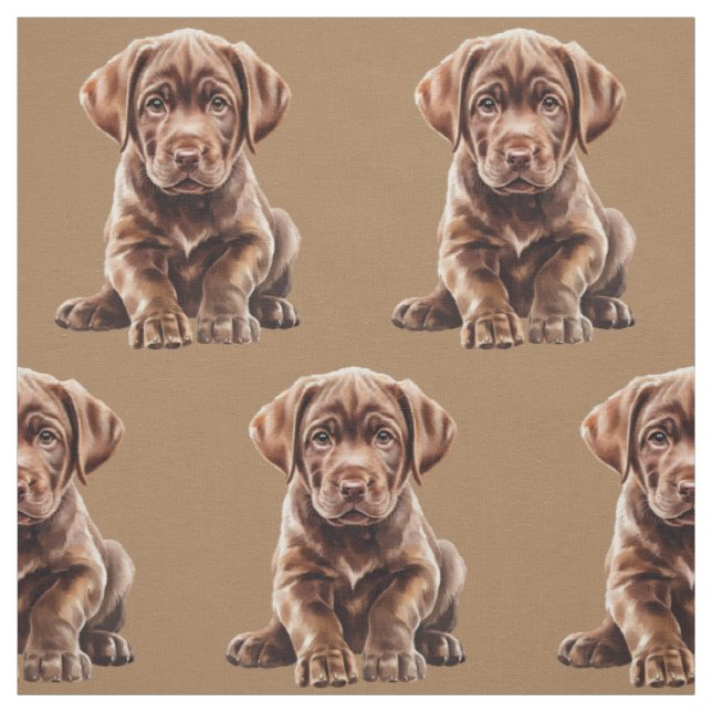 Tissu Chien Labrador Retriever au Chocolat (Échantillon)