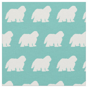 Tissu Chien mouton Silhouette Animal de compagnie Turquo