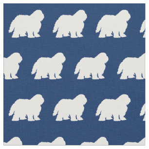 Tissu Chien mouton Silhouette Animal Marine Bleu