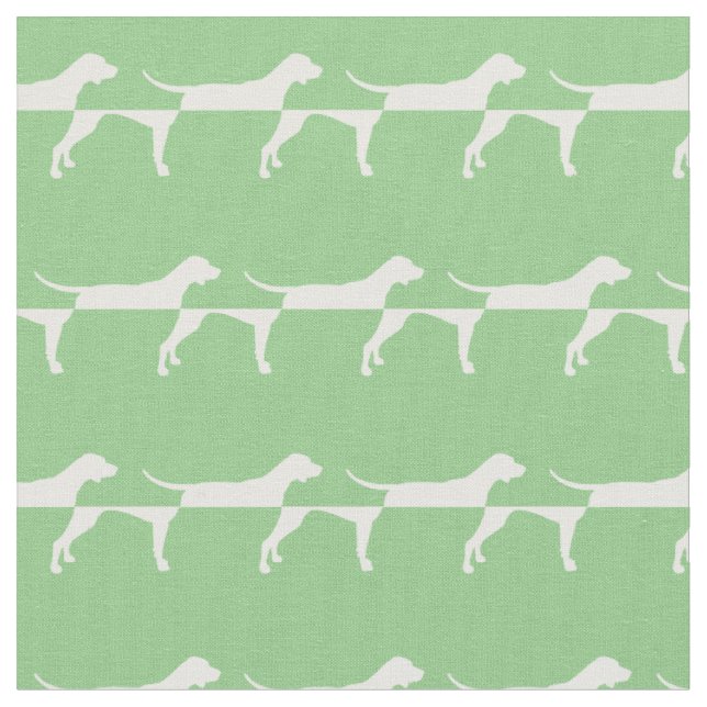 Tissu Chien Pointer Silhouette Animal de Compagnie Vert  (Fermer)