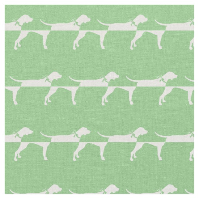 Tissu Chien Pointer Silhouette Animal de Compagnie Vert  (Fermer)