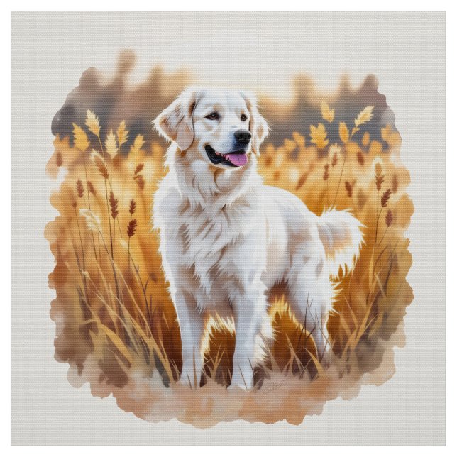 Tissu Chien Retriever doré blanc (Échantillon)