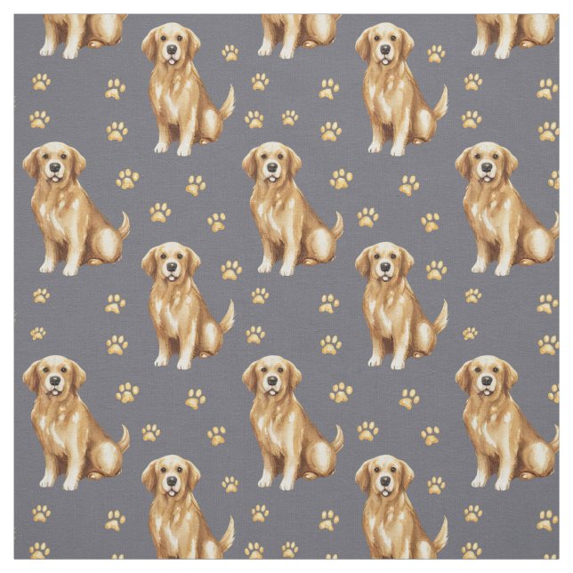 Tissu Chien Retriever doré mignon (Échantillon)