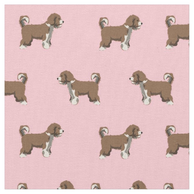 Tissu Chien rose espagnol de Water Dog (Fermer)