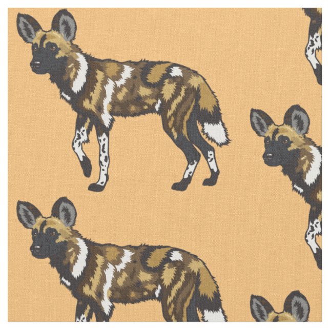 Tissu Chien sauvage africain (Fermer)