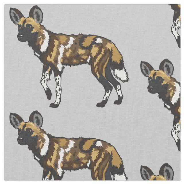 Tissu Chien sauvage africain (Fermer)