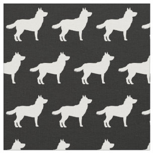 Tissu Chien sibérien Husky Silhouette Pet
