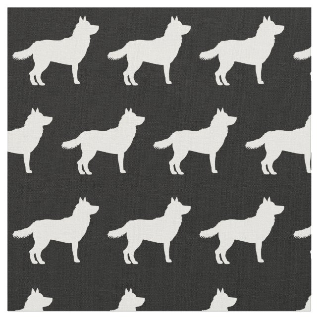 Tissu Chien sibérien Husky Silhouette Pet (Fermer)