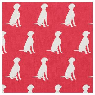 Tissu Chien Vizsla Silhouette Animal Rouge