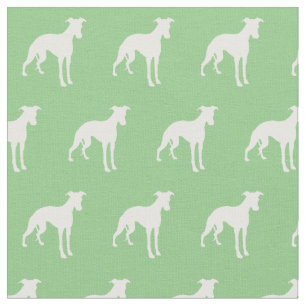 Tissu Chien Whippet Silhouette Animal Sage Green