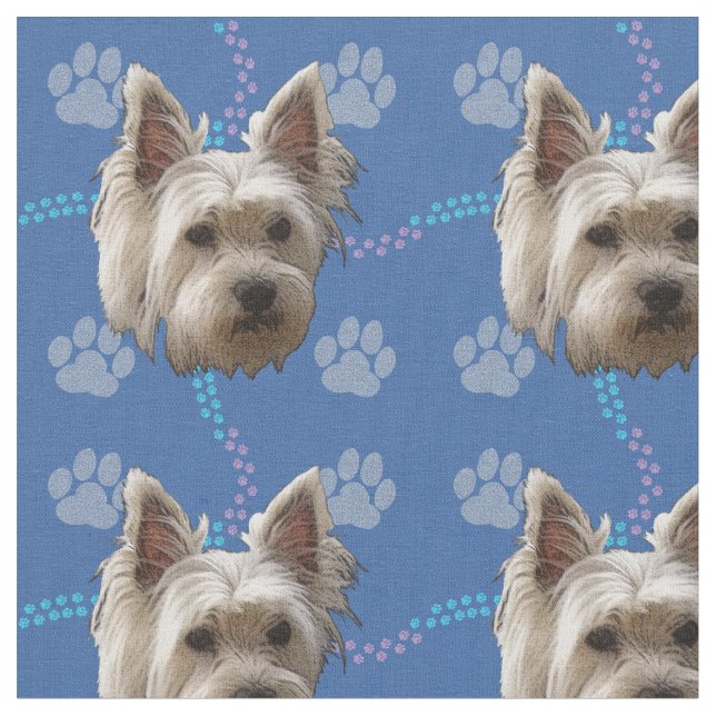 Tissu Chiens artistiques - West Highland White Terrier v (Fermer)