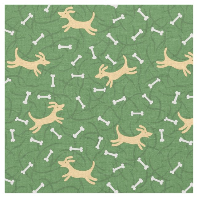 Tissu chiens chanceux avec l'arrière - plan d'os (Fermer)