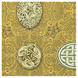 Tissu Chiens, chevaux et oiseaux celtiques