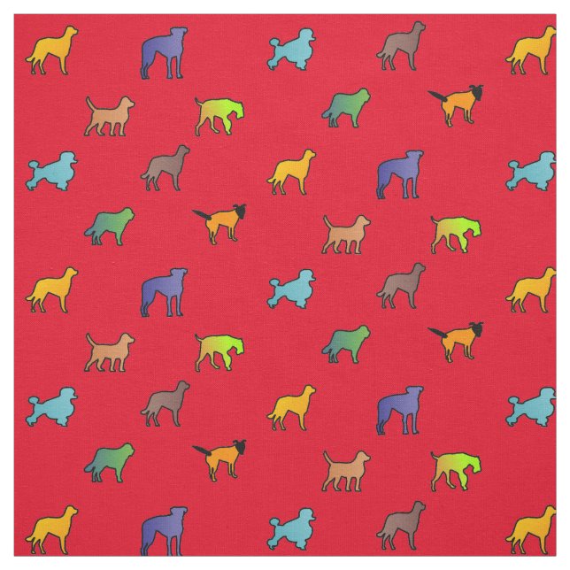 Tissu Chiens colorés (Échantillon)