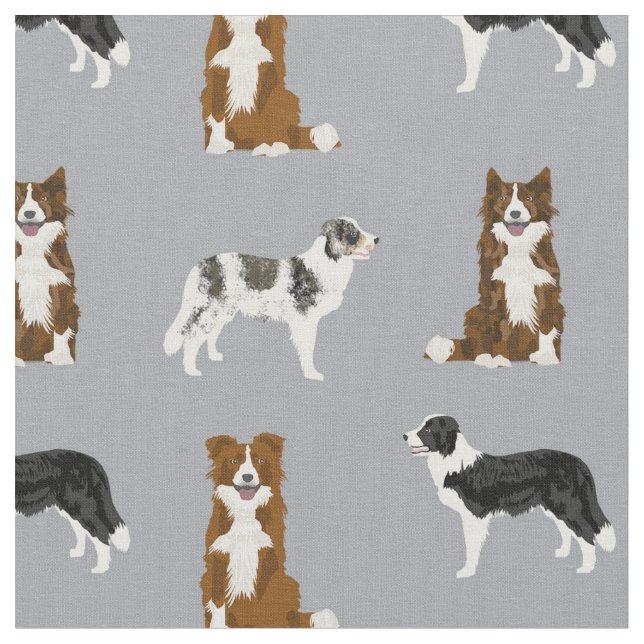 Tissu Chiens côtiers bruns, merles, gris (Fermer)
