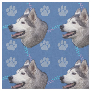 Tissu Chiens d'art - Husky de Sibérie v2