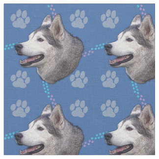 Tissu Chiens d'art - Husky de Sibérie v2