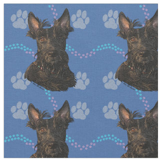 Tissu Chiens d'art - Scottish Terrier v1