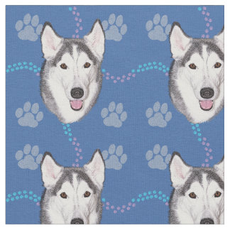 Tissu Chiens d'art - Sibérie Husky v1