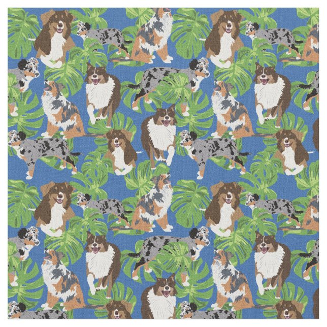 Tissu Chiens de berger australiens australiens Aussies F (Fermer)