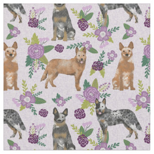 Tissu Chiens de bétail lavande floral