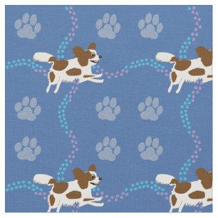 Tissu Chiens de caricature - Papillon