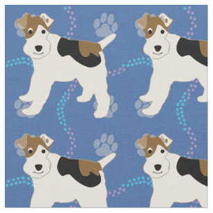 Tissu Chiens de dessin - Fil Fox Terrier v1
