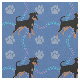 Tissu Chiens de dessin - Miniature Pinscher v5