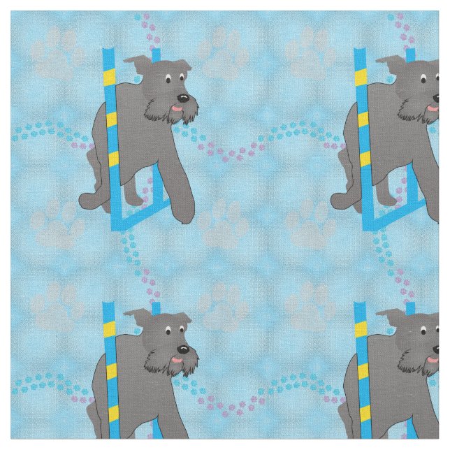 Tissu Chiens de dessin - Schnauzer Chien Weaving v2 (Fermer)