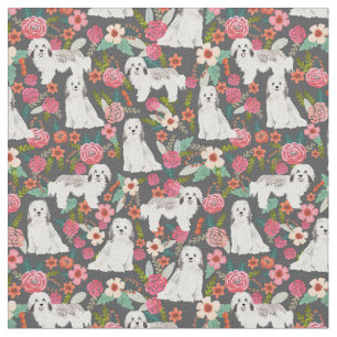 Tissu Chiens de Havan floral