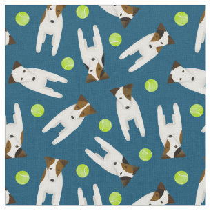 Tissu Chiens de Jack Russell mignon avec balles de tenni