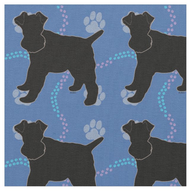 Tissu Chiens de l'ombre - Fil Fox Terrier v2 (Fermer)