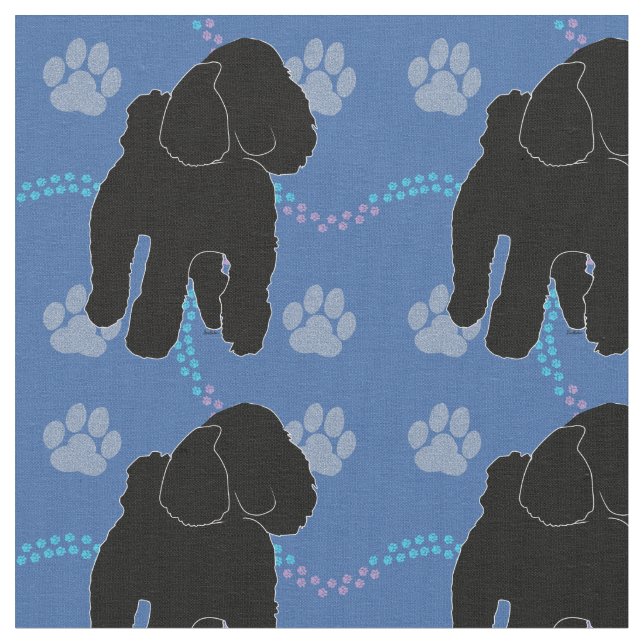 Tissu Chiens de l'ombre - Poodle v3 (Fermer)