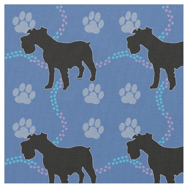 Tissu Chiens de l'ombre - Schnauzer v2 (Fermer)