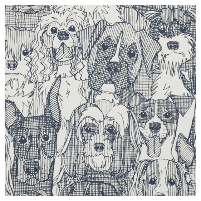 Tissu chiens de perle indigo en abondance (Échantillon)
