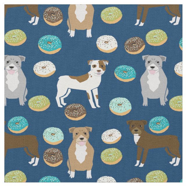 Tissu Chiens de Pitbull nourriture pour beignets bleus (Fermer)