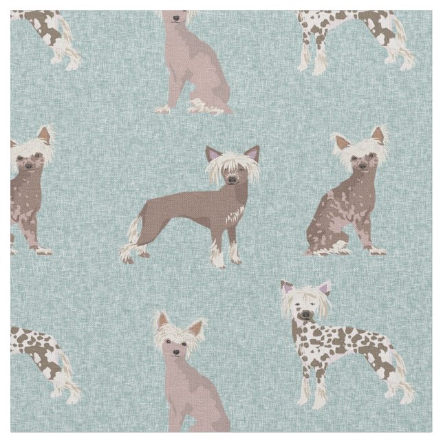Tissu Chiens de race chinoise bleu clair (Fermer)