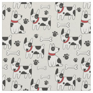 Tissu chiens drôles motif