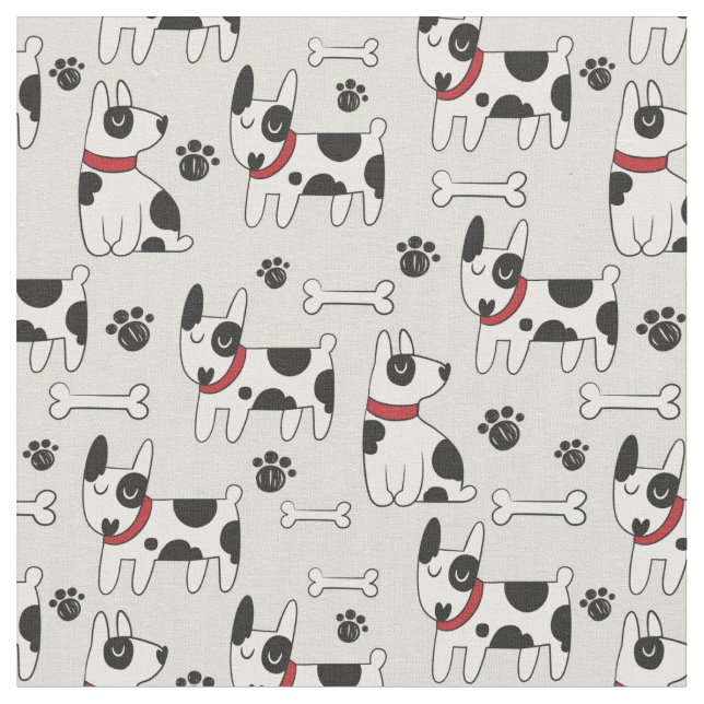 Tissu chiens drôles motif (Fermer)