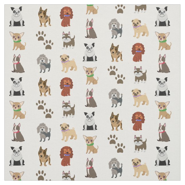 Tissu Chiens et pattes (Échantillon)
