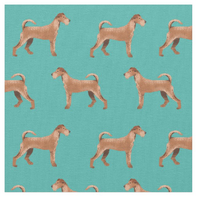 Tissu Chiens irlandais turquoise (Fermer)