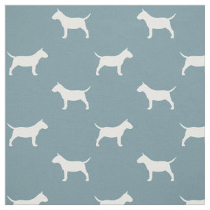 Tissu Chiens Miniature Bull Terrier Silhouettes MiniBull