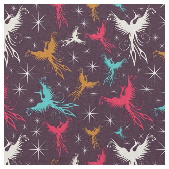 Tissu Chiffre motif d'oiseaux de Phoenix (Fermer)