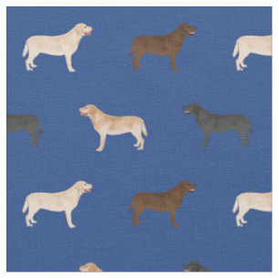 Tissu Chiffres de Labrador bleu