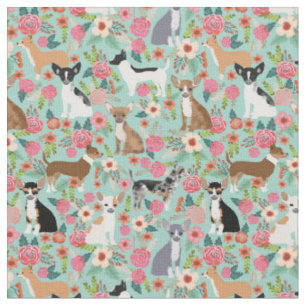 Tissu Chihuahua à la menthe