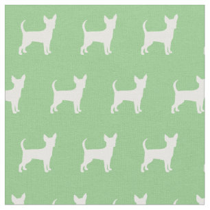 Tissu Chihuahua Chien Silhouette Animal Sage Green