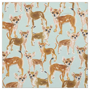 Tissu CHIHUAHUAS, chien d'aquarelle