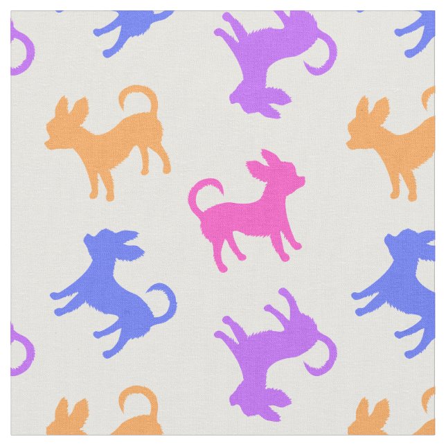 Tissu Chihuahuas dans les jolies couleurs pastel (Fermer)
