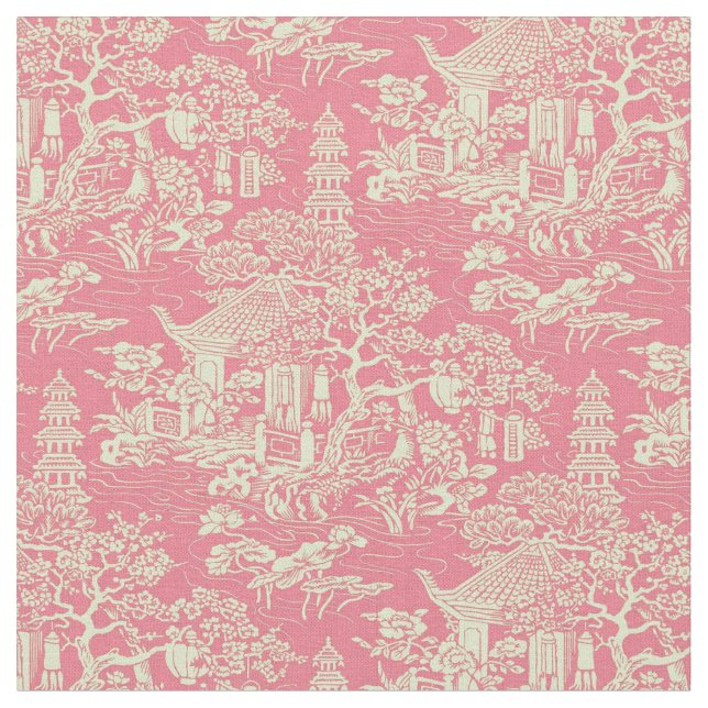 Tissu Chinoiserie rose (Fermer)